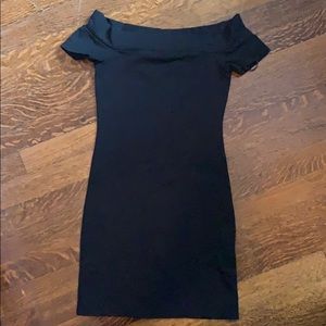 Forever 21 off the shoulder black bodycon dress
